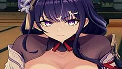 Hentai paizuri in Genshin Impact intense action