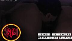 Ebony BBW Femdom Licks Fat Ass In Midnight Snacking Fetish