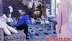 petite amateur teen gets oral pleasure, sucks cock hard, then rides dick intensely