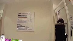 horny readhead with big tits sucks cock in public outdoor.