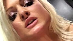 Blonde Pornstar's Lap Dance Ends in Wild Facial Cumshot