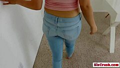 hot pov blowjob and dick riding with that nasty brunette stepsis kylie quinn, so intense