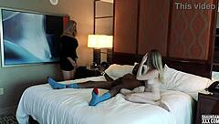 Milf in Lingerie Sucks and Rides Big Cocks in Taboo 3Way!