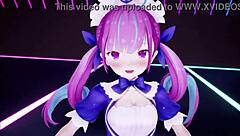 hololive sakamata chloe in wild 3d anime action, wow! 😍