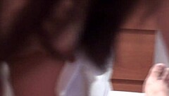 Asian girlfriend gives a blowjob