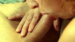 Teen sucks stepbrother's cock and swallows cum in mouth