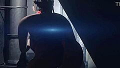 Young and sexy Claire Redfield takes on a monster in steamy gameplay