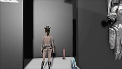 Cartoon fashion in Fallout 4: Brunette babe's sensual attire