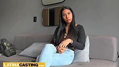 Innocent Latina Rides Big Dick in Homemade Casting