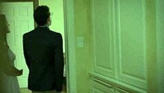 Creepy census taker harasses shy brunette teen with monster cock