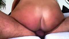 A busty blonde MILF gives a deepthroat blowjob and rides a cock