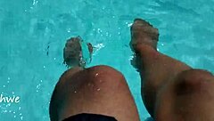 Young feet fetish in the pool!