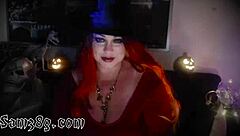 wicked witch cosplay chats on webcam