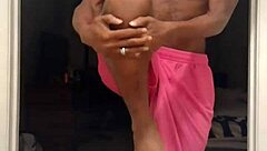 Skinny Roommate Works Out In Gym