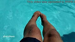 Young feet fetish in the pool!