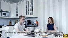 Tutor4k mature tutor drilled in kitchen