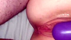 Vibrator on clit while getting ass pounded.