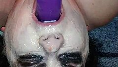 Ms TL's wild throat training session with a dildo