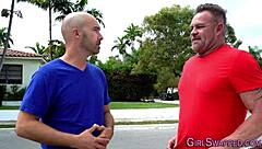 sucking teen 18+ gets cum dumped in bent over position