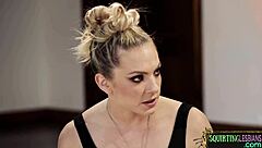 Gushing lesbian babes intensely trib in orgy