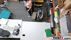 Teen Thief Sucks Officer's Hard Dick in Garage