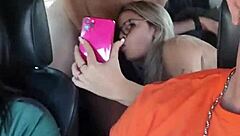 Car ride through São Paulo turns into intense fucking with big tits and cuckold action. Watch the amateurs go wild!