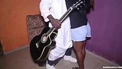 guitar player gives mad fuck outdoors