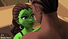 green alien fucked by big black cock?