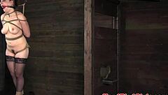 Ballgagged lezdom submissive flogged