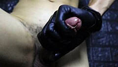Asmr cock massage with gloves