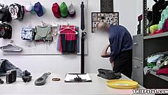 This clueless petite blonde shoplifter gets caught and punished in the store