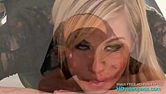 Blonde babe britney bends over for doggystyle fucking in jeans