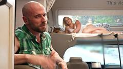 Blonde babe gets fucked on a road trip in an RV