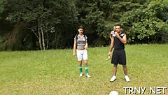 Shemale dongs getting sucked in a hardcore blowjob scene 😈