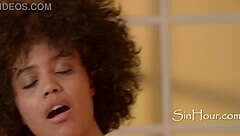 Sexy ebony gives relaxing massage to release tension