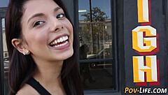 Hot POV teen 18+ with big cock gets cumshot in jeans