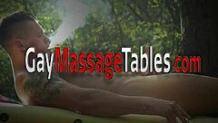 European twink gives massage then gets fucked raw by client