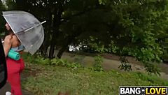 Essie's Ass Shines Bright on Snowy Bus Ride