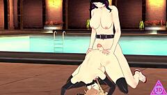 Toga Shinobu in futanari hentai has sex with blowjobs and cumshots