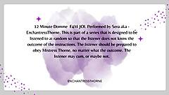 A femdom session with jerk off instructions and cum eating