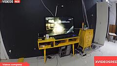 maid fucks boss's husband in public outdoor setting