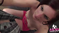 Sexy party girl interviews and cheats on boyfriend