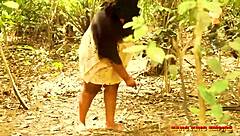 African lover fucks ebony bbw hard in bush