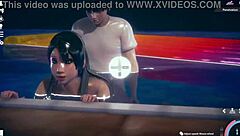Latina Character Gets Fucked in Pool During Hentai Game Scene
