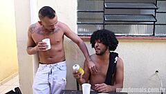 Churrasco with linguiça picanha and monster cock bareback!