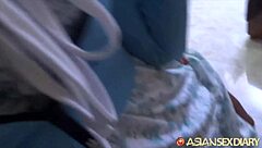 Two Filipino friends share a foreign man in a hardcore threesome session