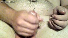 Bold toy play with cock sounding to cumshot