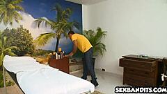 Hot latina receives amateur massage turning dirty with tits ass