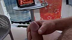 Flash Mutual Masturbating On Hotel Balcony With Toys