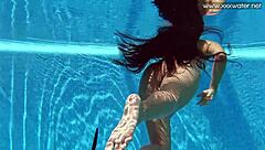 Small tits latina babe andreina de luxe underwater, tight pussy explored